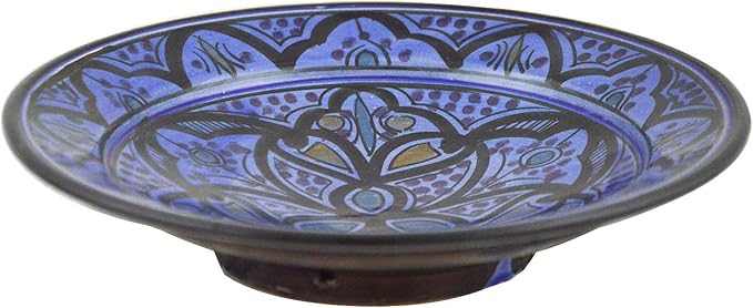Ceramic Plates Moroccan Handmade Appetizer Tapas Serving Decorative 8 inches Round