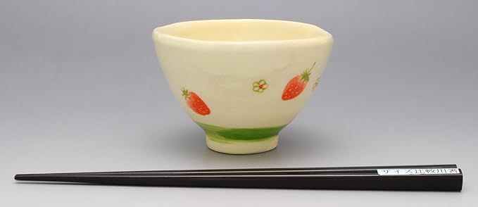 Kiln Original SOUSEN Medium Plate, White, Set in Box, Seto Ware Tableware Gift Set, Fruit (Strawberry) Pattern, 5 Pieces