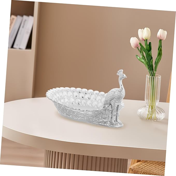 Decorative Peacock-shaped Fruit Platter for Parties Elegant Metal Serving Tray for Snacks Cakes and Treats for Tea Parties and Home Decor