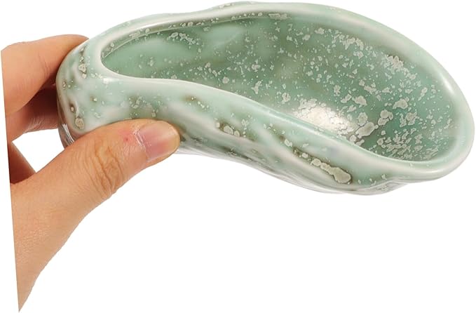 Oyster Shell Shaped Ceramic Serving Platter Elegant Food Dish for Appetizers Desserts Sushi Lightweight Easy to Clean Store for Parties Special Occasions