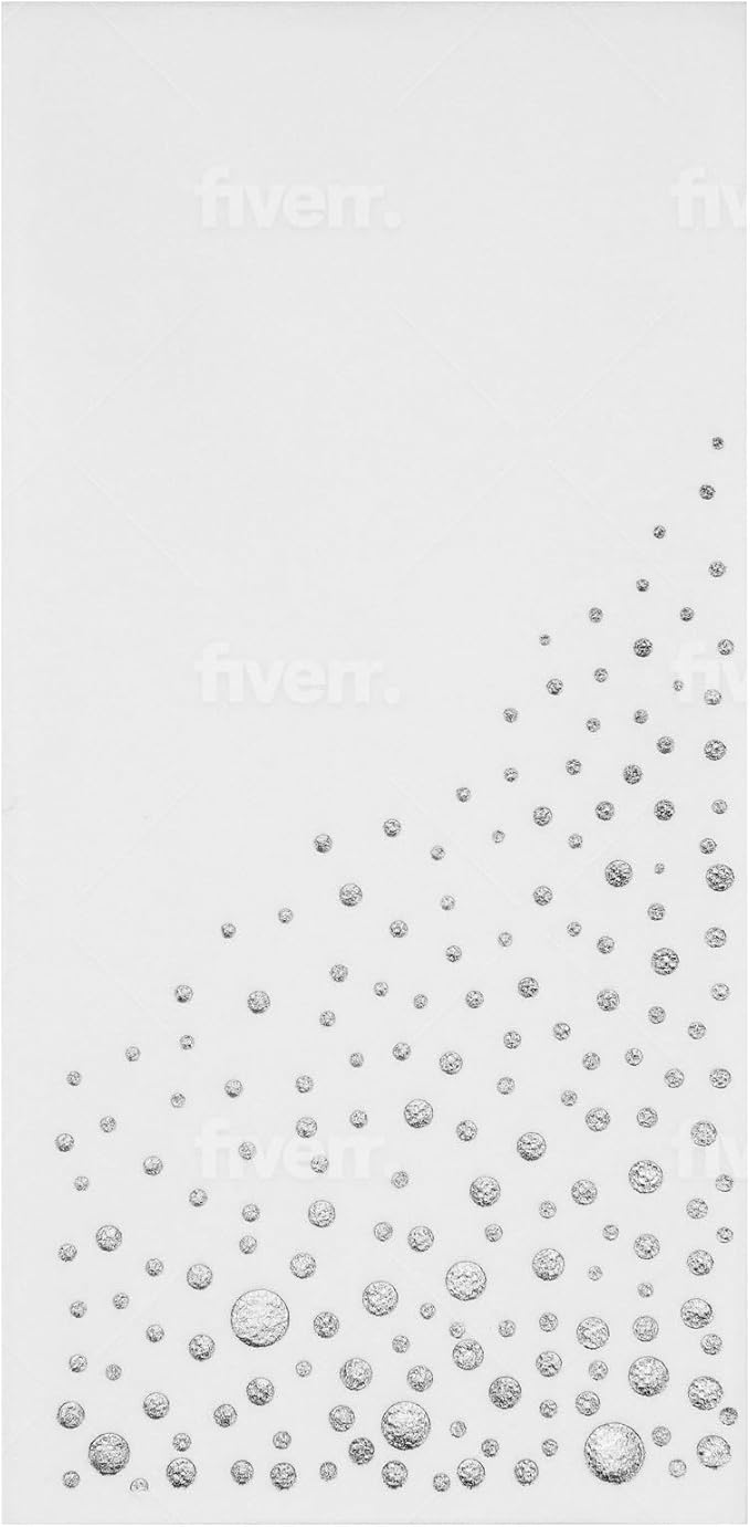 Stylish White and Silver Napkins for Party, 100 Linen Feel Disposable Dinner Napkins, 8.5x4.25" Silver Hand Towels for Bathroom, Cloth Like Linen Feel Guest Towels for Wedding, Reception or Event