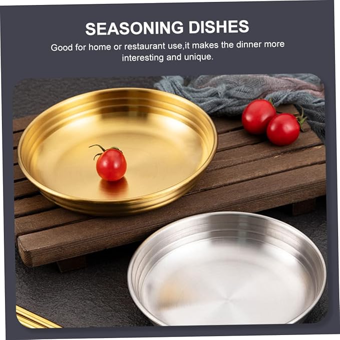Korean Style Ribbed Sauce Dish Food Sauce Plate for Mustard and Dipping Appetizer Plate for Home Kitchen Restaurants and Catering Use
