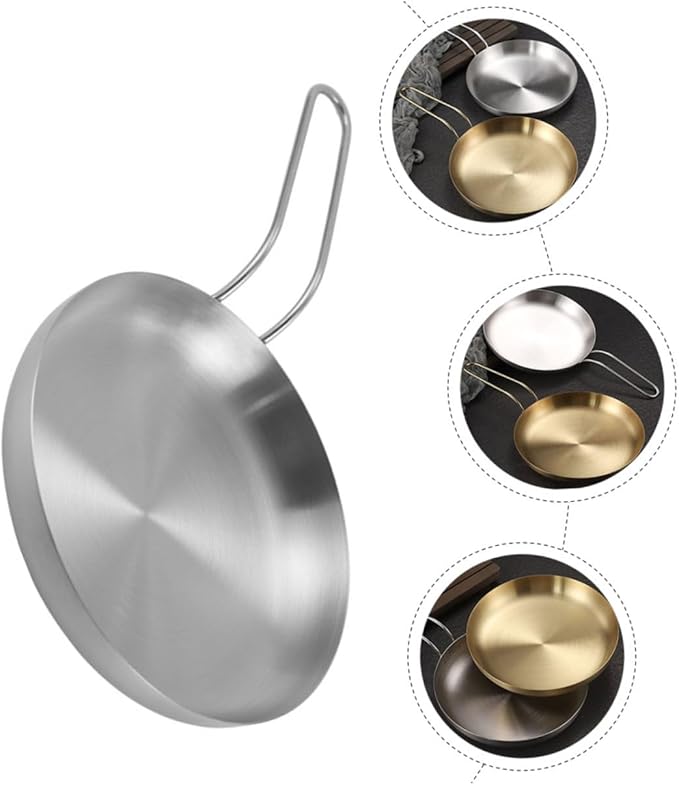 Zerodeko Stainless Steel Food Serving Tray Snack Platter for Appetizers Desserts Pizza Smooth Edges Design for Home Restaurant Use