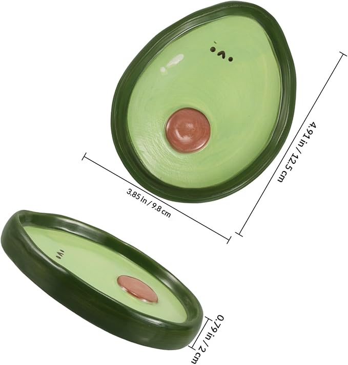 Mikinona Ceramic Appetizer Plate 4-inch Avocado Pattern Decorative Dessert Dish Small Fruit Serving Plate for Home Kitchen Party Use