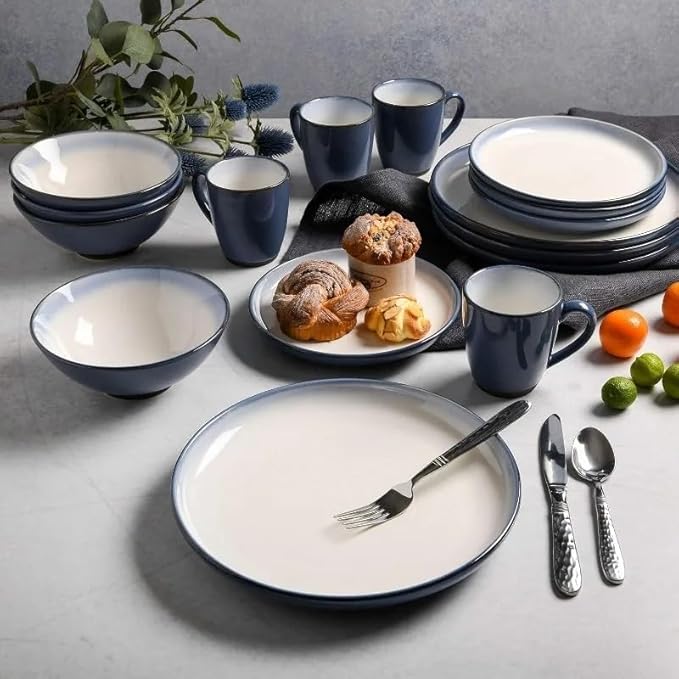Family Hotel Tableware Stoneware Dinnerware Set Service for Four Dishes and Plates Sets
