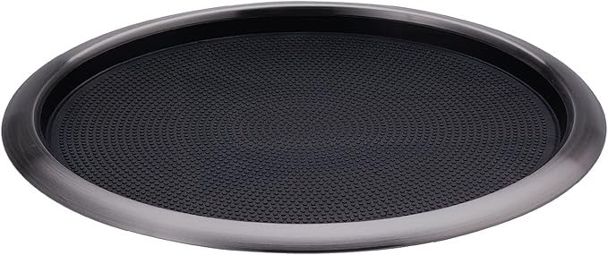 Service Ideas TR1614RIDT Tray with Removable Insert, 14" Round, Stainless Steel, Dark Tungsten