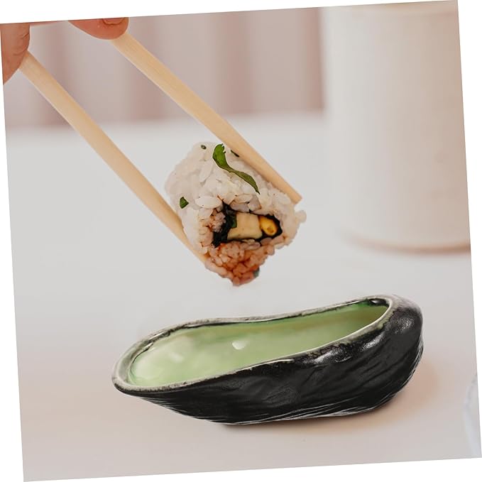 VOSAREA Ceramic Oyster Shell Dish for Caviar Appetizer and Sauces Vintage Style Food Plate for Restaurants and Home Use Elegant and Easy to Clean Serving Tray