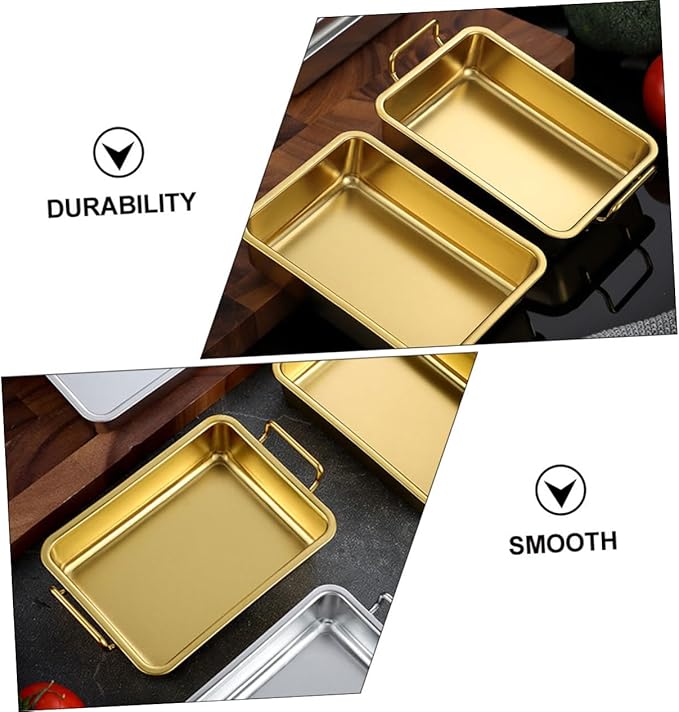 PRETYZOOM Stainless Steel Refreshments Tray Silver Tray Handles Easy to Use Safe