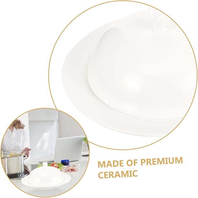 LIFKOME Elegant Ceramic Plate Lid for Wedding Family Gathering Banquet Restaurant Hotel Bakery