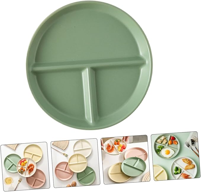 Luxshiny Healthy Eating Plate Ceramic Sectioned Plates for Adults for Portion Control for Family Dinner