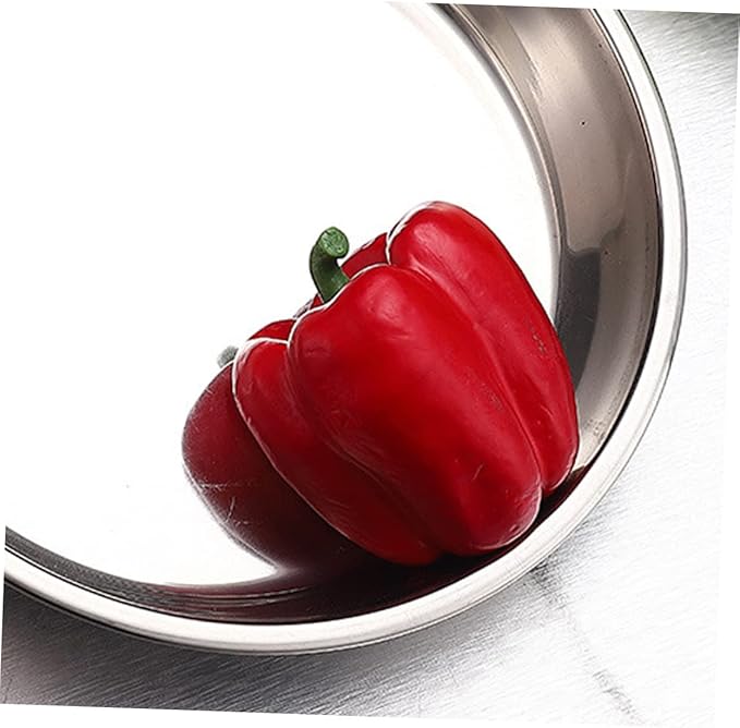 Garneck Stainless Steel Deep Plate 30 cm - High Quality Stainless Steel Bowl for Cakes - Fruit and Snacks Ideal for Home Bar and Kitchen Durable and Reusable