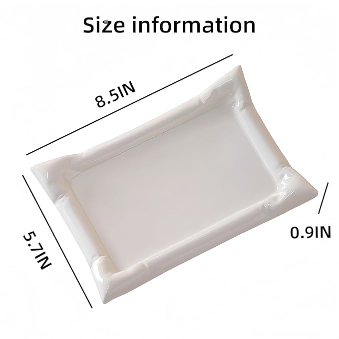 Ceramic Mini Pillow-Shaped Appetizer Plate, Small Decorative Snack Bowl & Jewelry Tray for Fruit, Candy, Rings, Vanity Decor, Cute Pillow Dish for Kitchen, Bathroom, Parties (A)