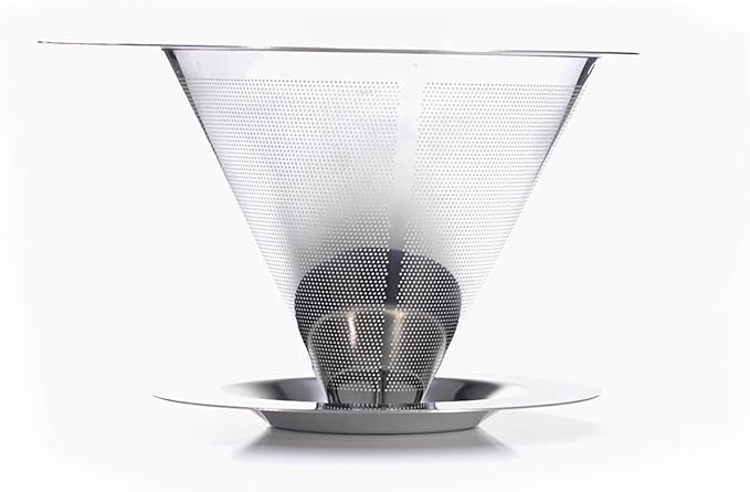 Pour Over Coffee Dripper, Metal Cone Filter,Stainless Steel Coffee Filter, Reusable Paperless Coffee Filter, Single Cup Coffee Maker, Pour Over Coffee Maker 1-3 Cup
