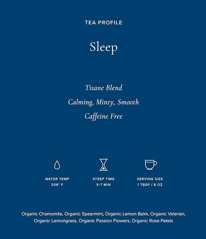 Art of Tea | Organic Sleep Tea (Chamomile Tea with Valerian and Spearmint) | 50 Count | Relaxtion and Sleepy Time tea
