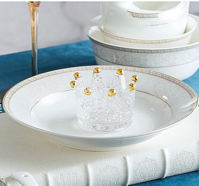 White Round Porcelain Dinnerware Set, Dishes/Plate/Bowl Set, Fine Bone China Dinnerware Sets Clearance, Collection Ceramic Kitchen and Dining Sets for Home,B56 Pcs Servic-46 Pcs Service for 8
