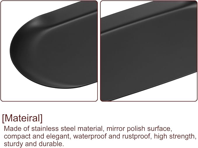 uxcell 2pcs Stainless Steel Decorative Tray, 7 Inch Oval Jewelry Tray, Small Serving Tray for Bathroom Countertops, Closets, Dressers, Black