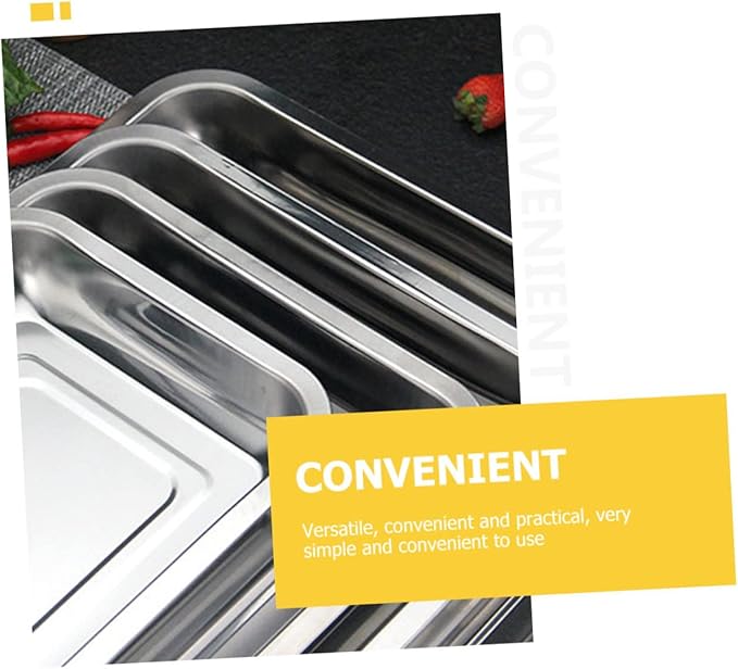10Pcs Stainless Steel Serving Tray Multi Purpose Food Plate for Kitchen Steaming and Storage Elegant Design Smooth Surface and Practical Use