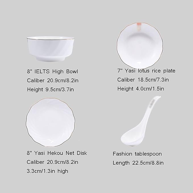 Dinner Set, Special Restaurant Dinnerware Set, Ceramic Tableware Set, 36-Piece Kitchen Plate and Bowl Setpure White Exquisite Tableware Set,