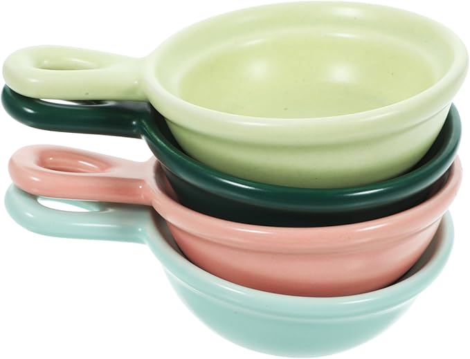 4pcs Creative Ceramic Plates Japanese Style Appetizer Dishes Ergonomic Handles for Snacks Sauces Stylish Home Restaurant Use Versatile Dessert Holders Matte