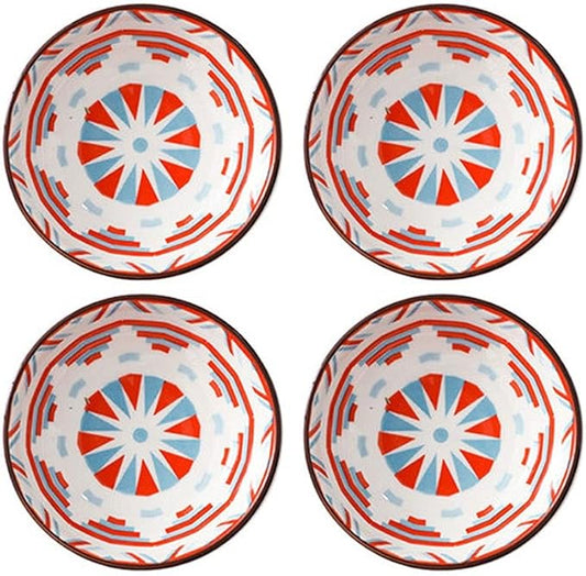 Dipping Sauce Dish Dipping Bowl Appetizer Plates 4-inch Ceramic Sauce Dish Set Olive Oil Dipping Bowl Set of 4, Serving Soy Sauce for Ketchup Vinegar Sushi Barbecue Sauce or Seasoning Bowl Dipping Sau