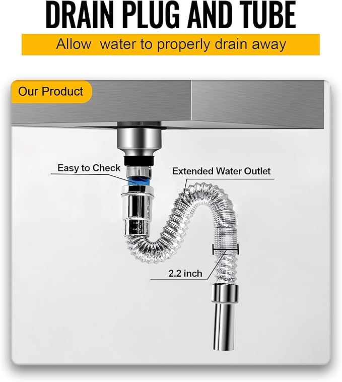 Drop in Ice Chest with Cover Stainless Steel Ice Cooler Included Drain-Pipe and Drain Plug Drop in Ice Bin Outdoor Kitchen for Cold Wine Beverage