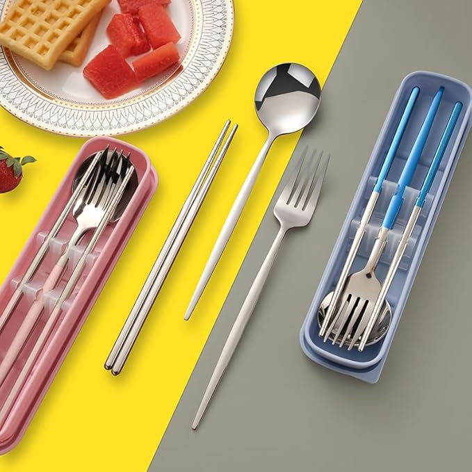 Stainless Steel Flatware serving set,Home Kitchen Eating Tableware Set,Dishwasher Safe,For Home Kitchen Restaurant Hote 3/12/18/24/30/36 Pieces Stainless Steel Portable Tableware Portuguese Chopsticks