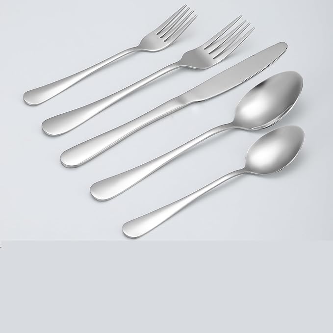 Stainless Steel Flatware Serving Set,Home Kitchen Eating Tableware Set,Dishwasher Safe,for Home Kitchen Restaurant Hote 53-Piece Thickened Stainless Steel Cutlery Set Hotel Restaurant Knife, Fork and