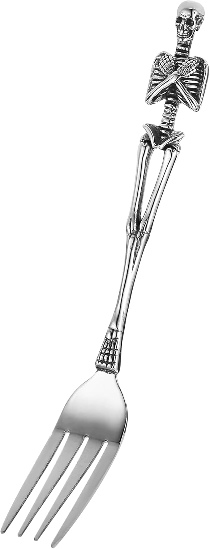 HZMAN Dinner Fork Stainless Steel Flatware Fork Gothic Skull Tableware for Home Kitchen Restaurant Halloween Easter Decoration