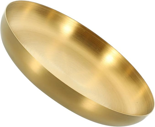 Cabilock Dinner Plates Stainless Steel Snack Plate Storage Container Gold Platter for Family Gatherings