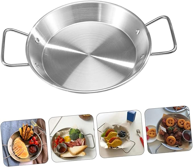 Stainless Steel Dinner Plate Party Serving Trays Snack Plate Salad Dish Kitchen Tableware Silver
