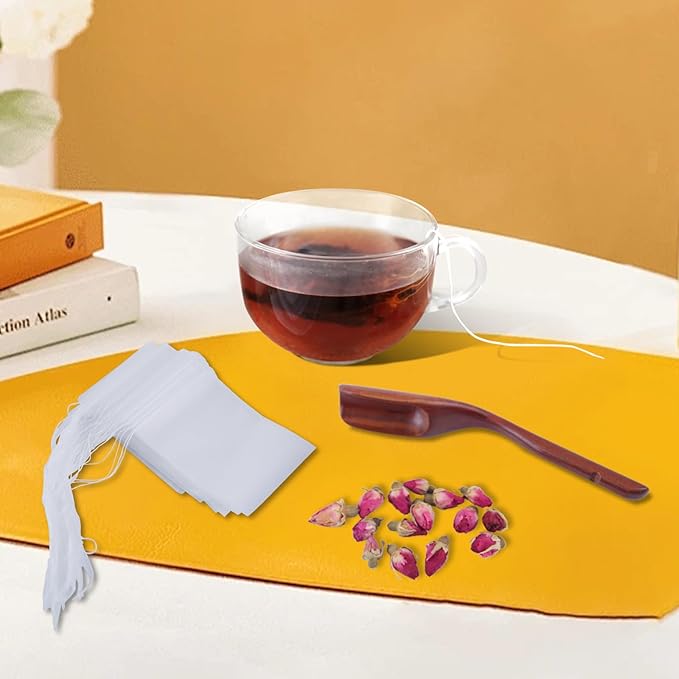 50pcs Tea Filter bags Disposable Empty Tea Bags with Drawstring for Loose Tea safe and clean Nylon material white Small Empty Tea Bags 3 x 2.4 inch.