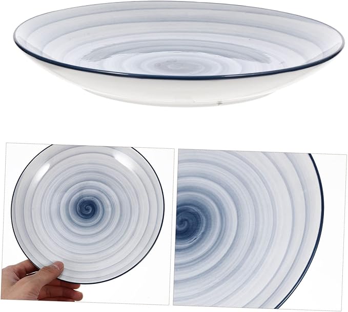 Ceramic Bowl Dish Gradient Spiral Design Multi-function Food Holder for Appetizers Pasta Fruits Snacks for Home Restaurant Table Decor