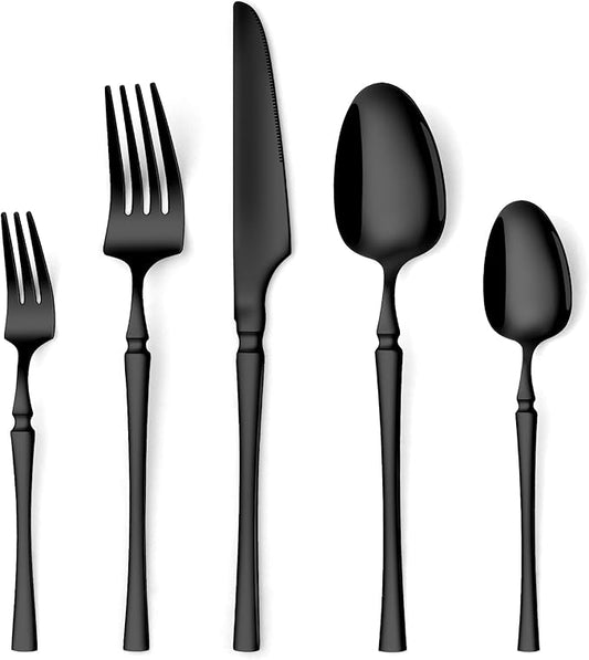 20-Piece Silverware Set Luxury Stainless Steel Small Waist Cutlery Set for 4 Vintage Style Flatware Set for Home Kitchen, Mirror Polished, Dishwasher Safe