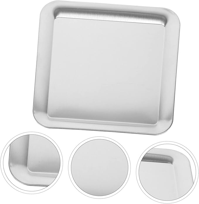 GLEAVI Stainless Steel Serving Tray Cake and Dessert Plate for Home Food Storage for Parties Picnics and Afternoon Tea Gatherings
