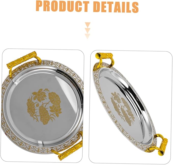 Stainless Plastic Multi-use Serving Tray Elegant Decorative Snack Plate