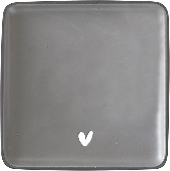 Santa Barbara Design Studio Sippin' Pretty 4-Pack Ceramic Appetizer Plates, 4.5-Inch Square, Hearts