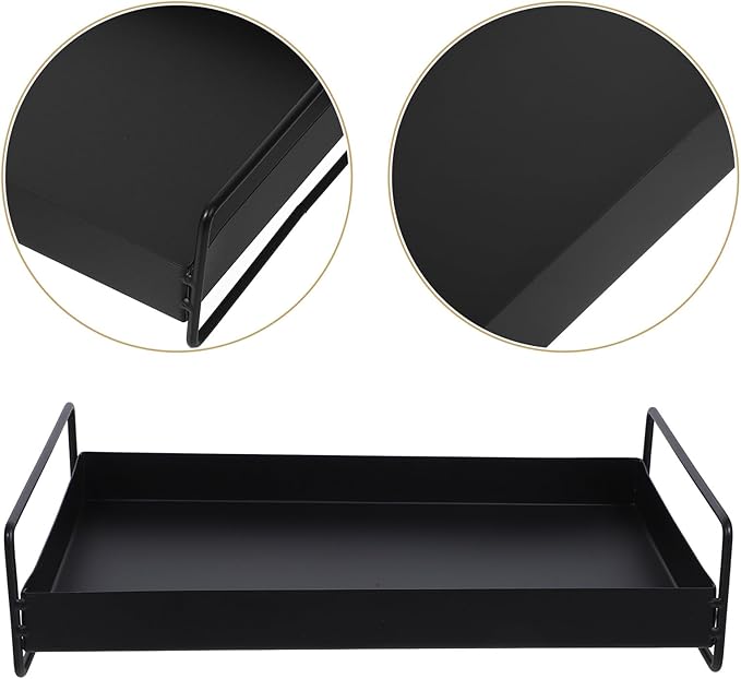 BESPORTBLE Metal Serving Tray with Side Handles for Fruit Snacks Beverage Decorative Coffee Table Organizer Plate Multi-use Display and Serving Platter for Home Office Party