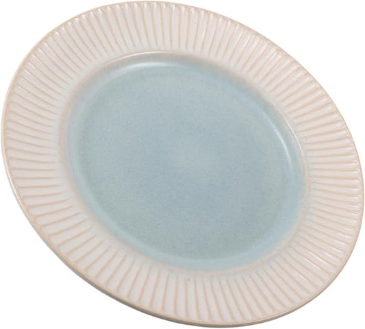 Ceramic Plate Round Restaurant Plate Embossed Western Style for Wedding Food Serving Dish