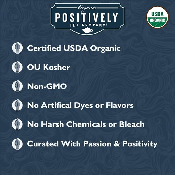 Organic Positively Tea Company, Masala Chai Black Tea Bags, 20 Count
