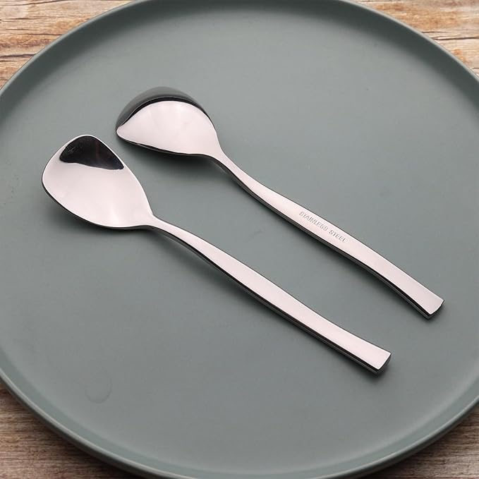 12 Pieces Stainless Steel Gelato/Ice Cream Spoons, Shovel Dessert Spoons for Yogurt, Tea, Cocktail, Sugar