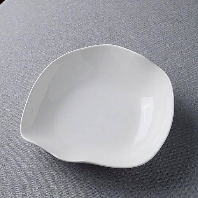 Dinner Plates 10-inch Hotel White Ceramic Kitchen Tableware Irregular Creative Fusion Service Appetizer Plate Club Deep Bowl Kitchen Salad Bowl