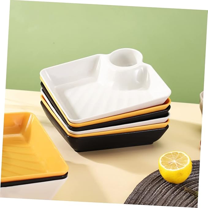 PRETYZOOM 3Pcs Square Food Serving Trays Versatile Sushi and Appetizer Trays for Home Restaurant and Cafeteria Use