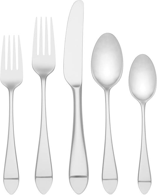 Kate Spade New York Charlotte Street 5-Piece Flatware Set, 0.65 LB, Metallic