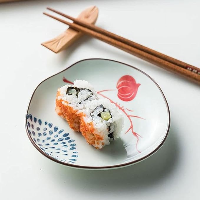 Appetizer Bowls Japanese Style Pure Hand-painted Sauce Dish 3 Oz Ceramic Soy Sauce Dessert Plates Snack Sushi Dishes Appetizer Side Dishes Serving Seasoning Dish Salad Bowls (Color : C)