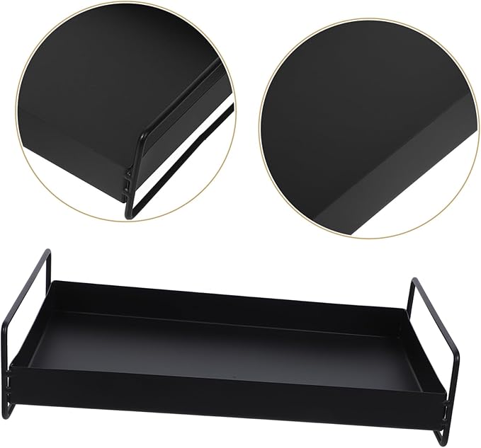 Mobestech Metal Serving Tray with Handles Decorative Tray for Coffee Table Snack Storage Holder Food Serving Platter Suitable for Fruits and Beverages
