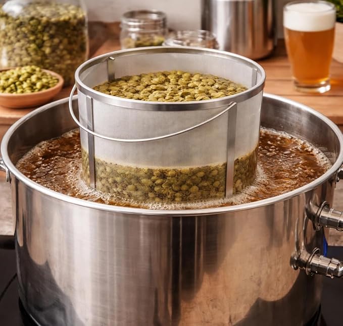 Gekufa Hop Filter 300 Micron 304 Stainless Steel – 11.8" x 12.2" Dry Hop Strainer for Homebrew, Beer, Wine, Tea & Coffee – Rust-Resistant Mesh, Dishwasher Safe, Easy to Clean (11.8”×12.2“)