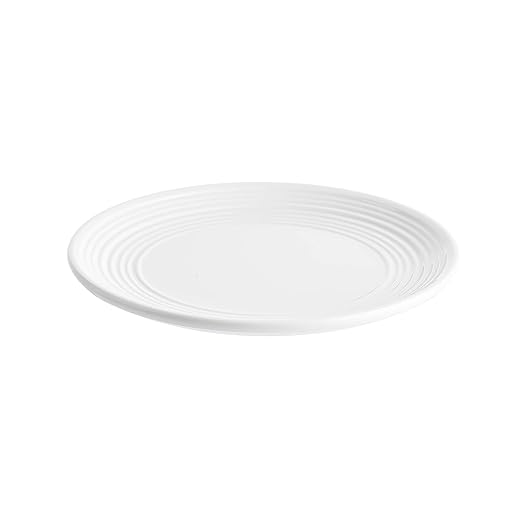 TableCraft 10515 Pulito Collection Side Plate, Melamine, 6" Round, White, Durable and Dishwasher Safe, Bread, Dessert and Appetizer Dish, Ceramic Look, Heat Safe to 212°F