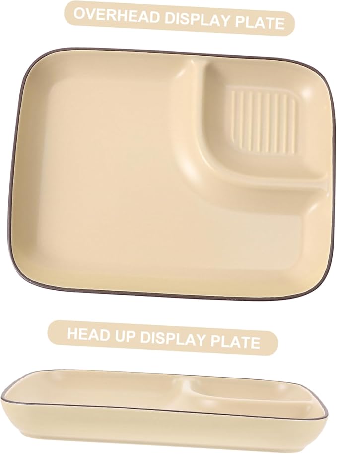 Ceramic Dumpling Plate with Sauce Dish Multi-functional Appetizer Plate for Dipping Snacks Sushi and Desserts Practical Dining Dish Khaki Color