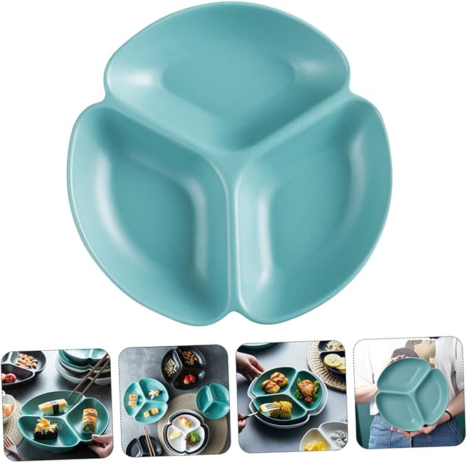 STOBAZA Ceramic Food Serving Plate Divided Serving Tray Appetizer Platter Platter