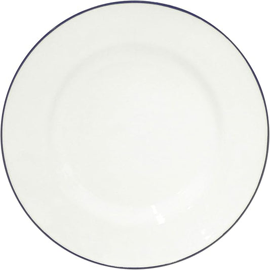 Costa Nova Ceramic Stoneware 9'' Salad Dessert Plate - Beja Collection, White & Blue | Microwave & Dishwasher Safe Dinnerware | Food Safe Glazing | Restaurant Quality Tableware